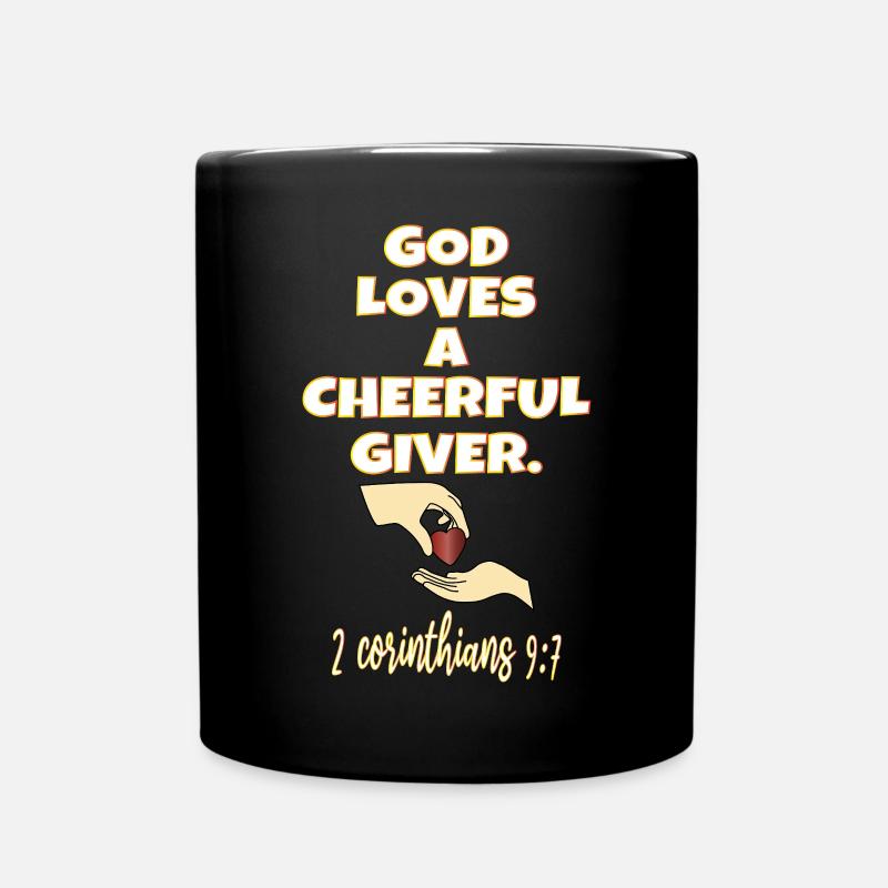 God Loves A Cheerful Giver - Full Colour Mug - black