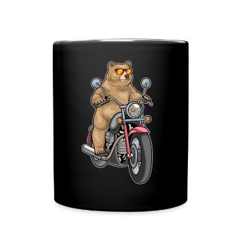 Moto Ours - Mug uni - noir - Devant