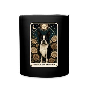 Boston Terrier - Tasse einfarbig - Schwarz - Vorne