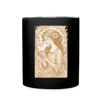 Book Books Reading Mrs. Art Nouveau Gift - Full Colour Mug - black - Front