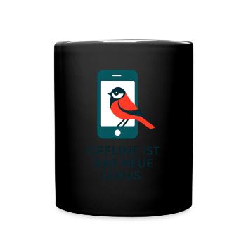 Offline ist das neue Luxus - Tasse einfarbig - Schwarz - Vorne