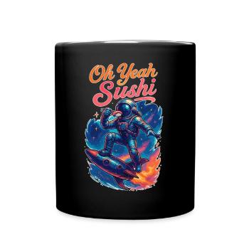 Sushi Astronaut Rocket Nigiri Gift - Full Colour Mug - black - Front