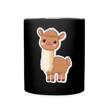 Llama Alpaca Llama Animal Gift - Full Colour Mug - black - Front