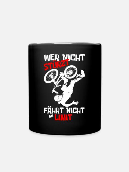 Fahrradsturz mit Humor Motive - Tasse einfarbig - Schwarz
