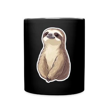 Faultier - Tasse einfarbig - Schwarz - Vorne