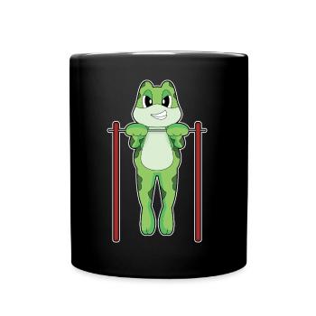 Frog Bodybuilder Pull-ups Bodybuilding - Full Colour Mug - black - Front