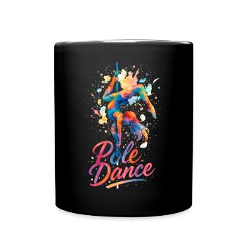 Pole Dance Pole Dancer Watercolor Color Gift - Full Colour Mug - black - Front