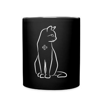 Tierarzt Katze - Tasse einfarbig - Schwarz - Vorne