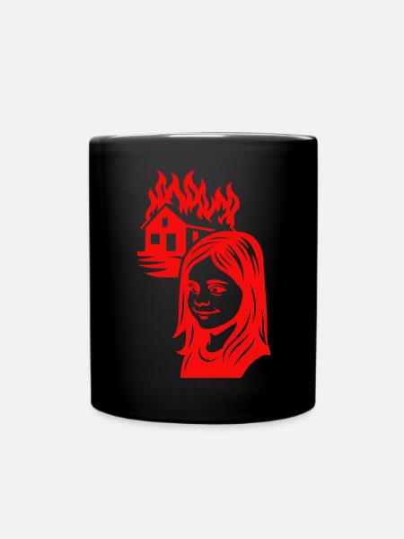 Burning House meme - Tasse einfarbig - Schwarz