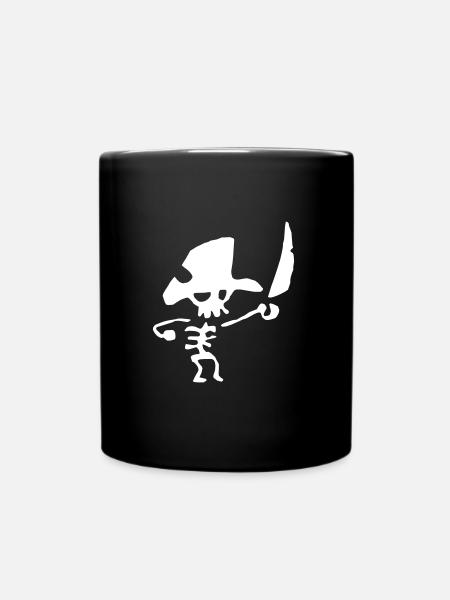 Piraten Skelet - Tasse einfarbig - Schwarz