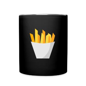 Pommes Frites - Tasse einfarbig - Schwarz - Vorne