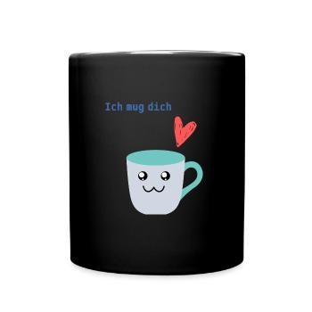 Ich mug dich - Tasse einfarbig - Schwarz - Vorne