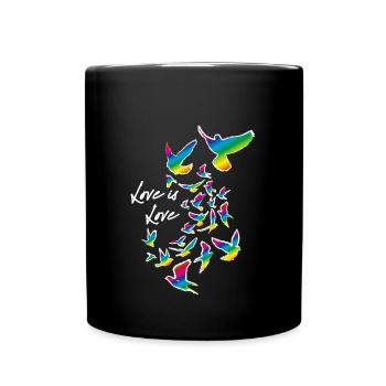 love is love,love,deaf,deaf,graffiti,rainbow - Full Colour Mug - black - Front