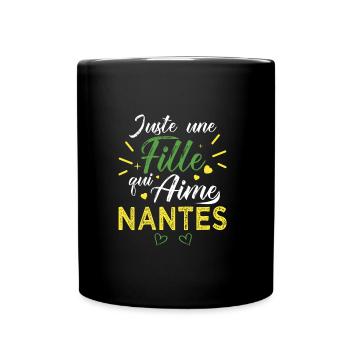 une fille aime nantes foot nantaise ville - Mug uni - noir - Devant