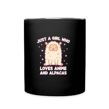Juste une fille qui aime les animes et les moutons - Mug uni - noir - Devant