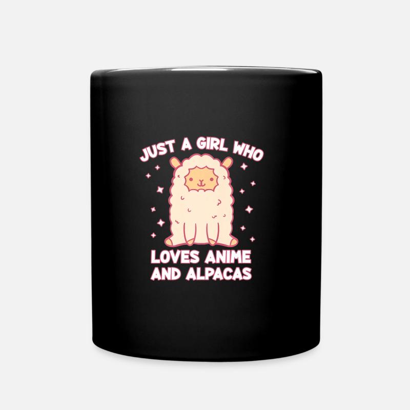 Juste une fille qui aime les animes et les moutons - Mug uni - noir