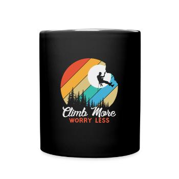 Climbing Mountaineering Climbers Mountain Mountains Hiking - Full Colour Mug - black - Front