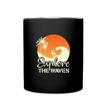 Surfer Surf Surf Surf Planche à vagues Planche à voile - Mug uni - noir - Devant