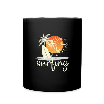 Surfer Surf Surf Surf Planche à vagues Planche à voile - Mug uni - noir - Devant