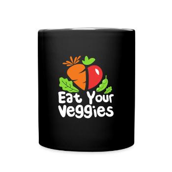 Eat your vegetables, vegetarian vegans - Full Colour Mug - black - Front
