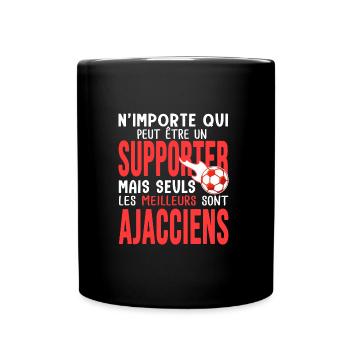 Cadeau foot ajaccio supporter football ajaccien - Mug uni - noir - Devant