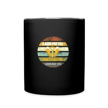 Bier Tshirt- Bier Geschenke - Tasse einfarbig - Schwarz - Vorne
