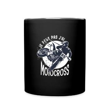 Motocross je peux pas j ai motocross sport moto - Mug uni - noir - Devant