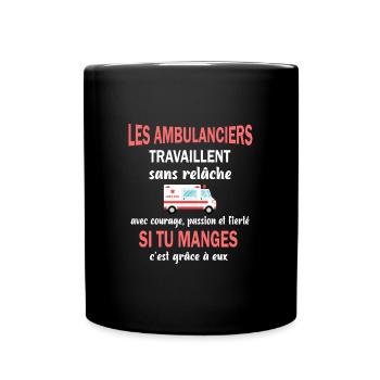 Les ambulanciers travaillent sans relâche - Mug uni - noir - Devant