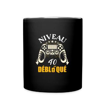 Niveau 40 débloqué t-shirt anniversaire 40 ans - Mug uni - noir - Devant