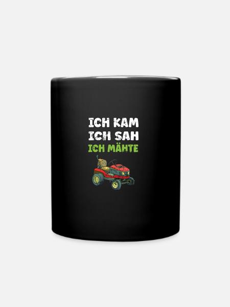 Rasentraktor Aufsitzmäher und Gartenarbeit Rasen - Tasse einfarbig - Schwarz