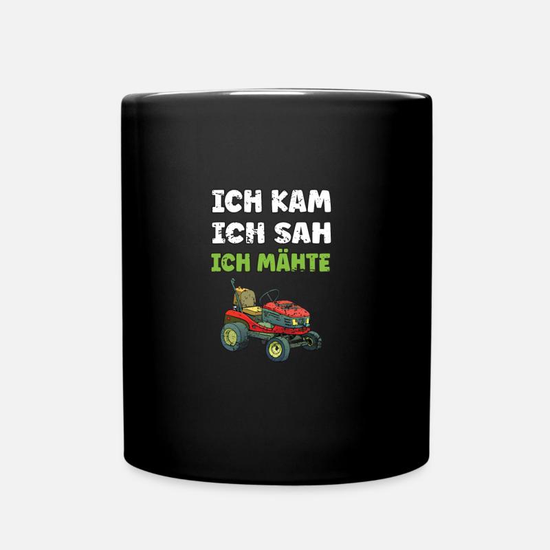Rasentraktor Aufsitzmäher und Gartenarbeit Rasen - Tasse einfarbig - Schwarz