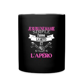 Je suis une mamie simple t-shirt motard femme - Mug uni - noir - Devant