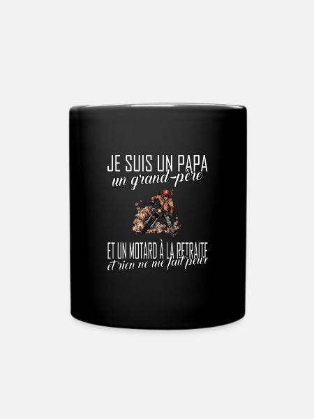 Je suis un papa grand-père motard moto papy - Mug uni - noir