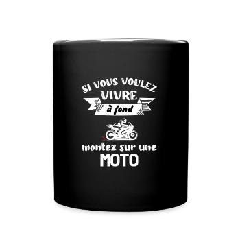 Homme Moto Motard Maillot motarde manche courte - Mug uni - noir - Devant