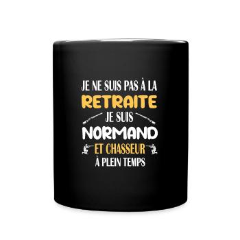 Grand-père retraité normand normandie chasseur - Mug uni - noir - Devant