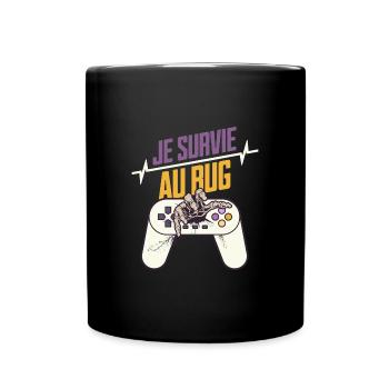je survie au bug t-shirt gaming idée cadeau geek - Mug uni - noir - Devant