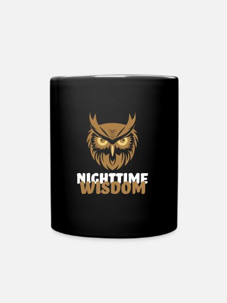 Nighttime Wisdom - Tasse einfarbig - Schwarz