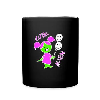 Niedliches Alien 1 - Tasse einfarbig - Schwarz - Vorne