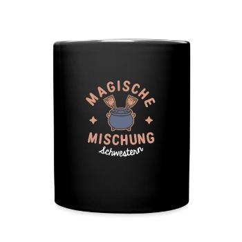 Magische Mischung Schwestern: Beste Schwester - Tasse einfarbig - Schwarz - Vorne