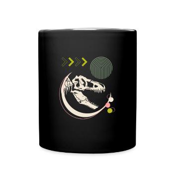 Dino 3, T-Rex, skeleton, wild world - Full Colour Mug - black - Front