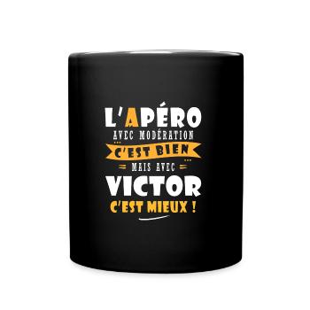 Victor Cadeau Humour personnalisé cadeau victor - Mug uni - noir - Devant