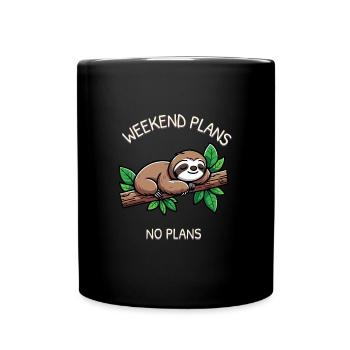 Weekend Sloth - Full Colour Mug - black - Front