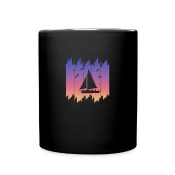 Segeln Segelboot Sailing - Tasse einfarbig - Schwarz - Vorne