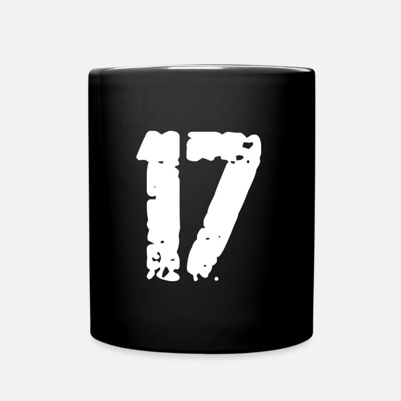 17 Zahl Vintage - Tasse einfarbig - Schwarz