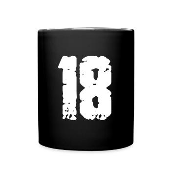 18 Nombre Vintage - Mug uni - noir - Devant