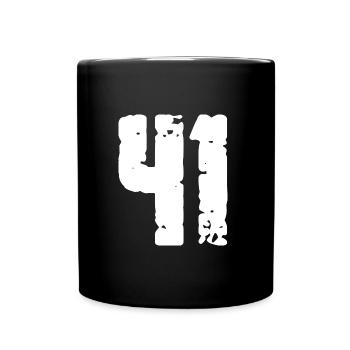 41 Zahl Vintage - Tasse einfarbig - Schwarz - Vorne