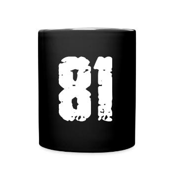 81 Zahl Vintage - Tasse einfarbig - Schwarz - Vorne