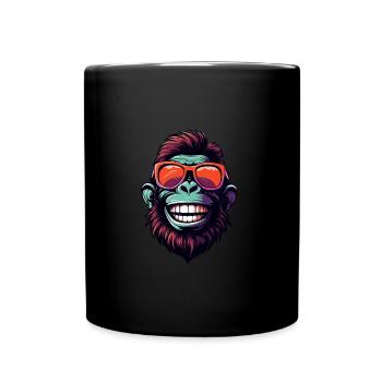 Gorilla Head Portrait Funny Party - Full Colour Mug - black - Front