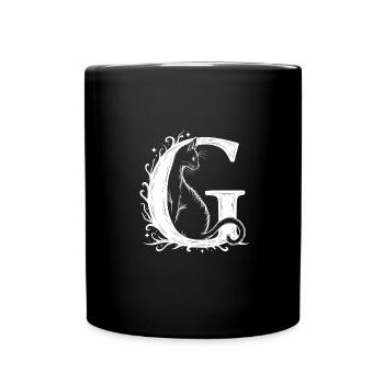 Lettre G avec chat - Mug uni - noir - Devant