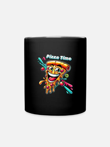 pizzatime - Full Colour Mug - black